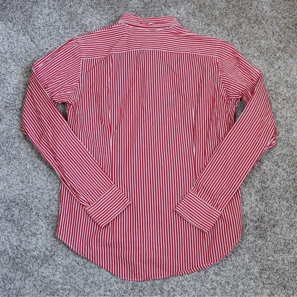 Ralph Lauren Red and White Striped Button-Down Shirt SLIM FIT - Picture 12 of 13